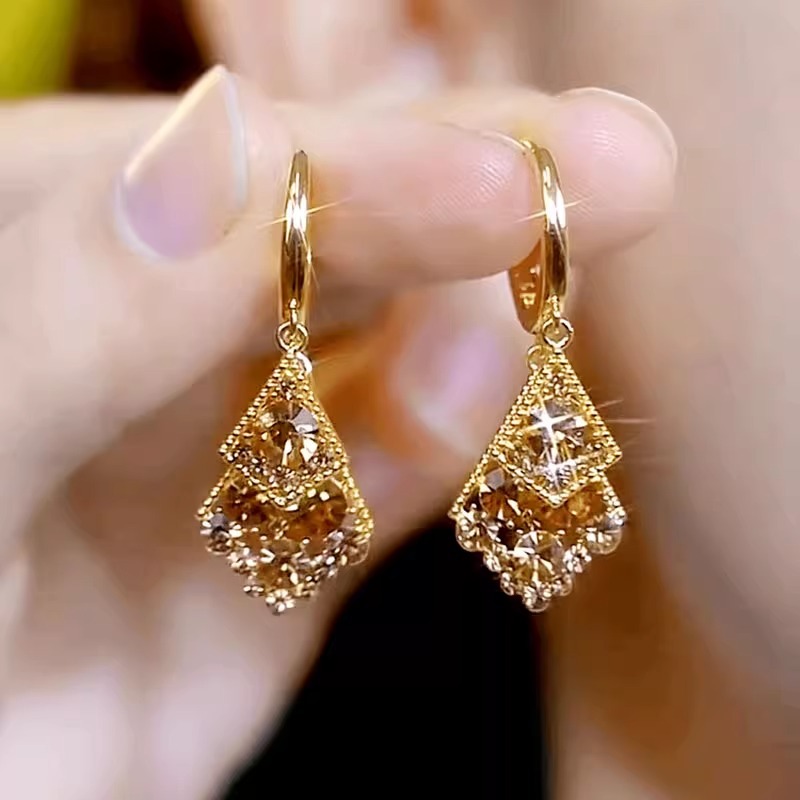 Diamond Stud Earrings - Temperament Goddess Fashion Ear Buckle Temperament