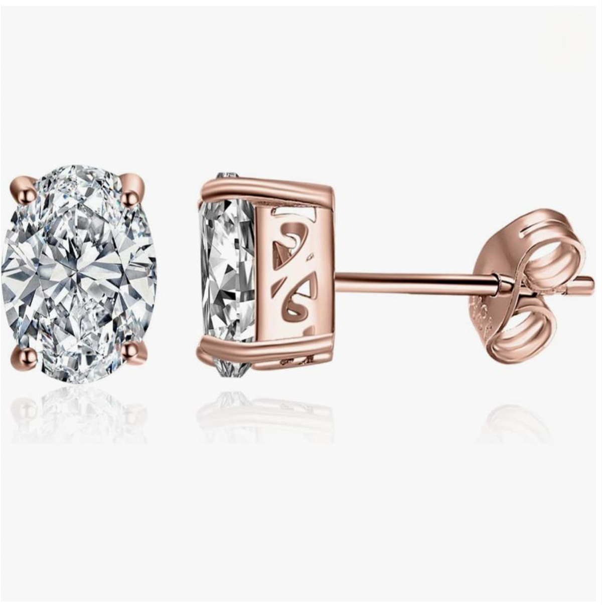 Diamond Stud Earrings - 14K gold physical real gold laboratory