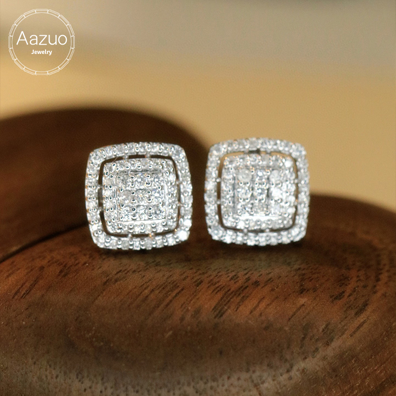 Diamond Stud Earrings - Aazuo Luxury life Jewely 18K White