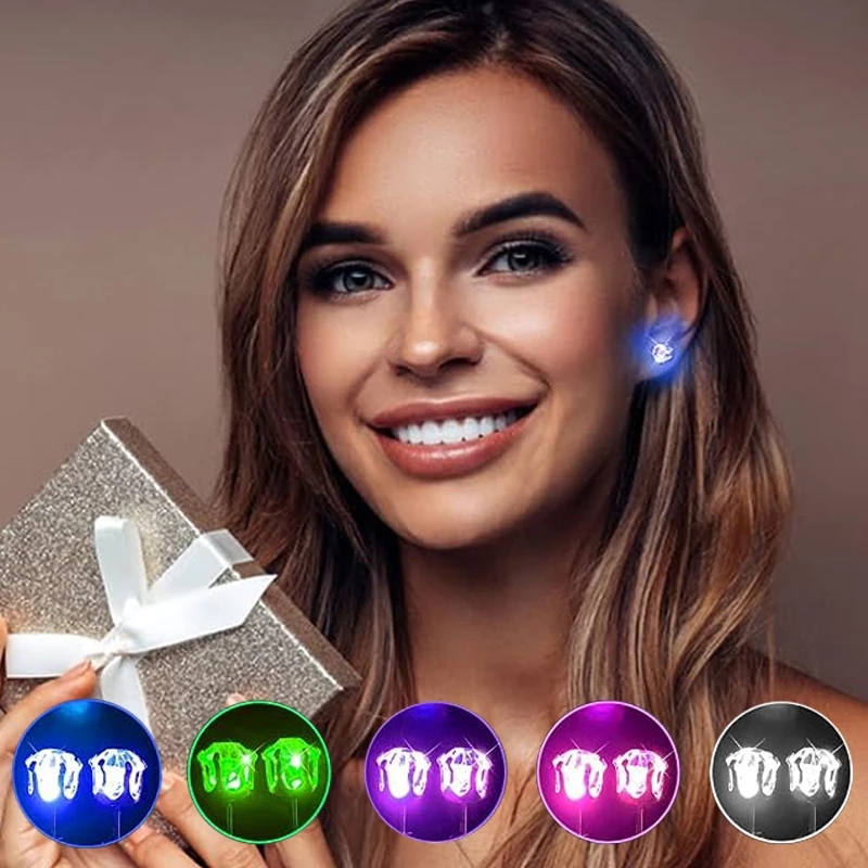 1 Pair Led Light Up Ear Stud B - Diamond Stud Earrings review and price