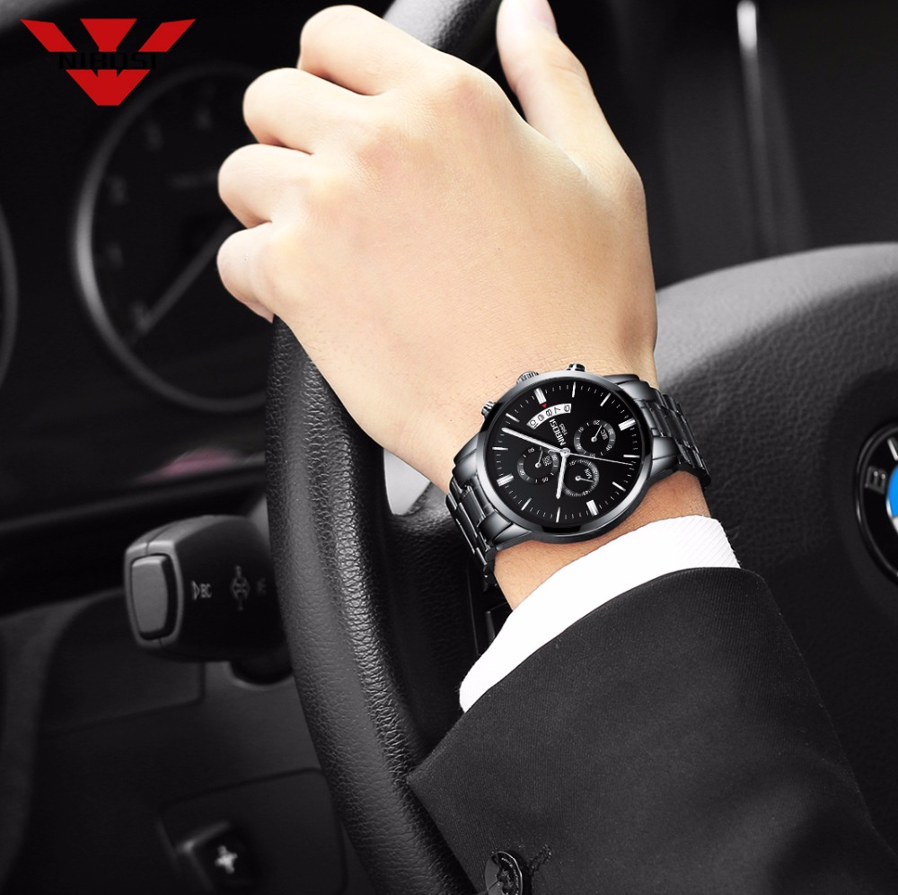 NIBOSI Stainless Steel Black Q - Jewelry Inspired Watches review and price
