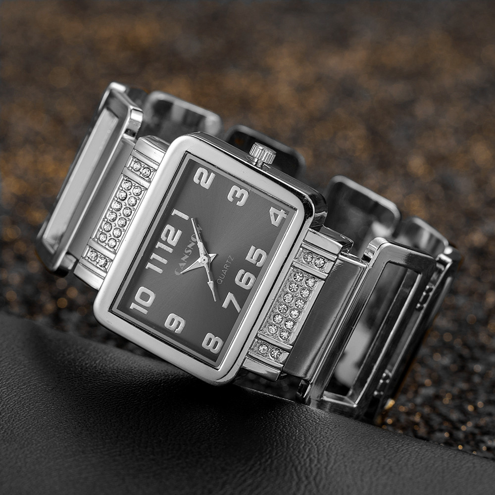 Cansnow Rectangle Ladies Wrist - Jewelry Watches Silver review and price