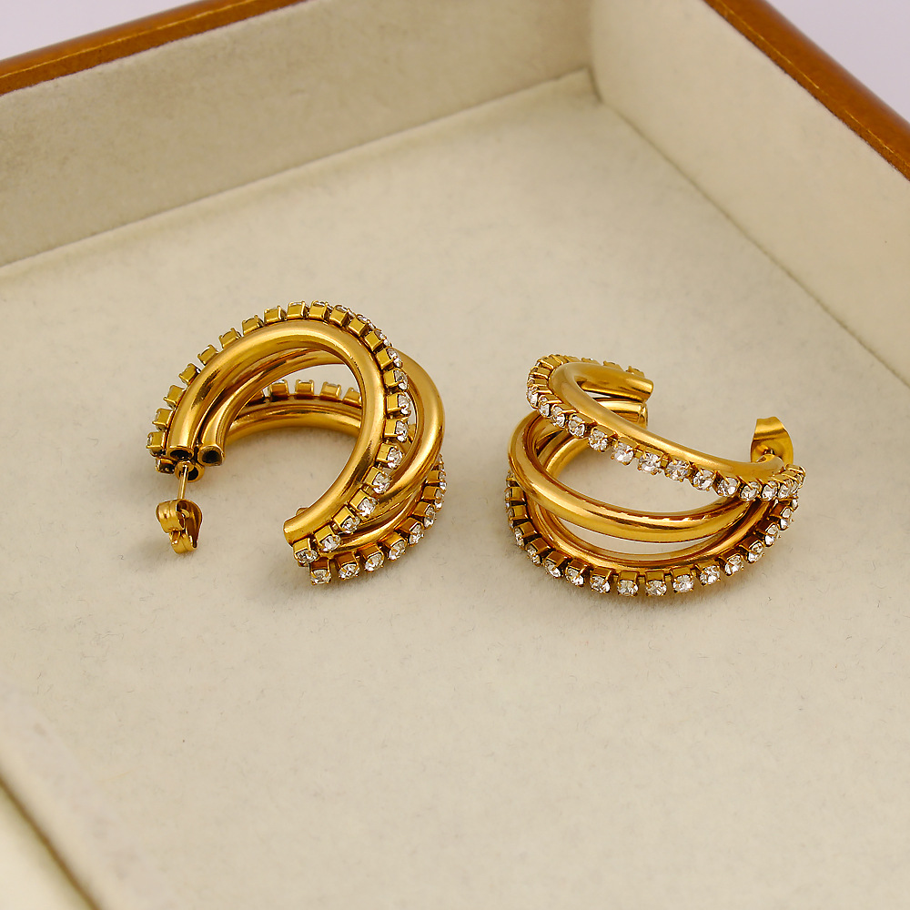 DIY accessories Exquisite C-sh - Diamond Stud Earrings review and price
