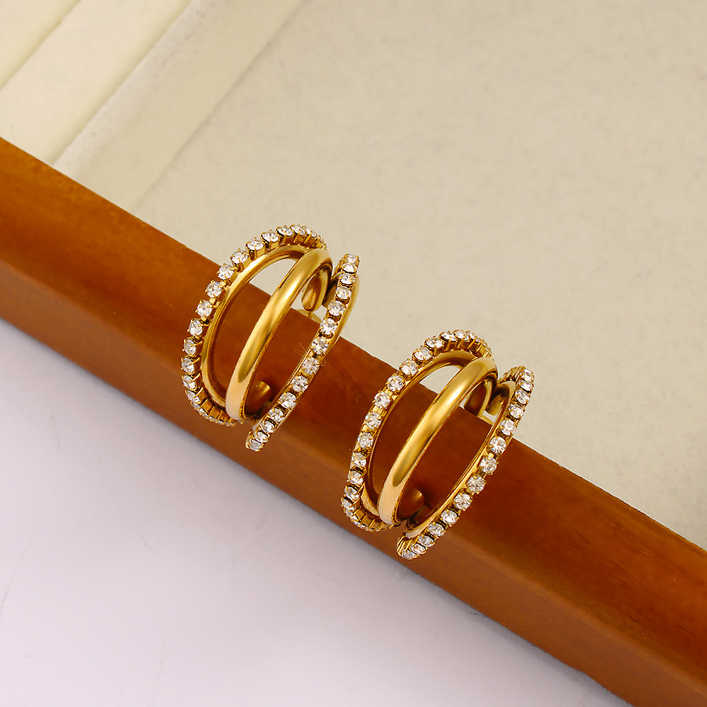 DIY accessories Exquisite C-sh - Diamond Stud Earrings review and price