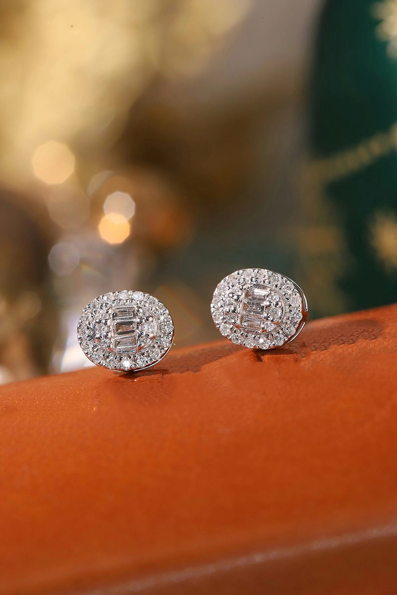 LUOWEND 100% 18K White Gold Ea - Diamond Stud Earrings review and price