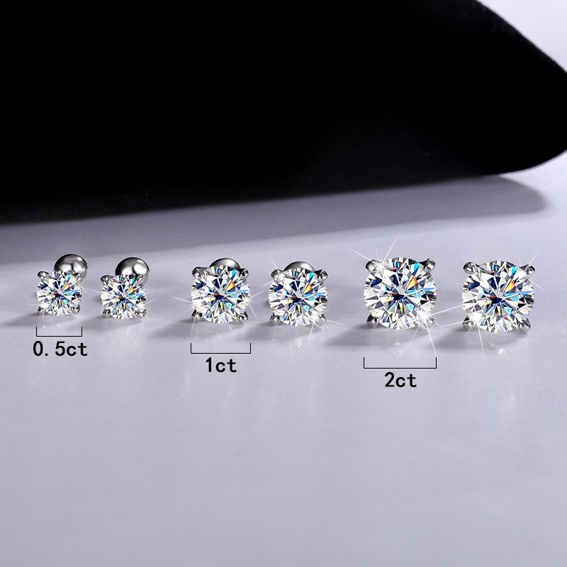 1/2 Carat Moissanite Stud Earr - Diamond Stud Earrings review and price