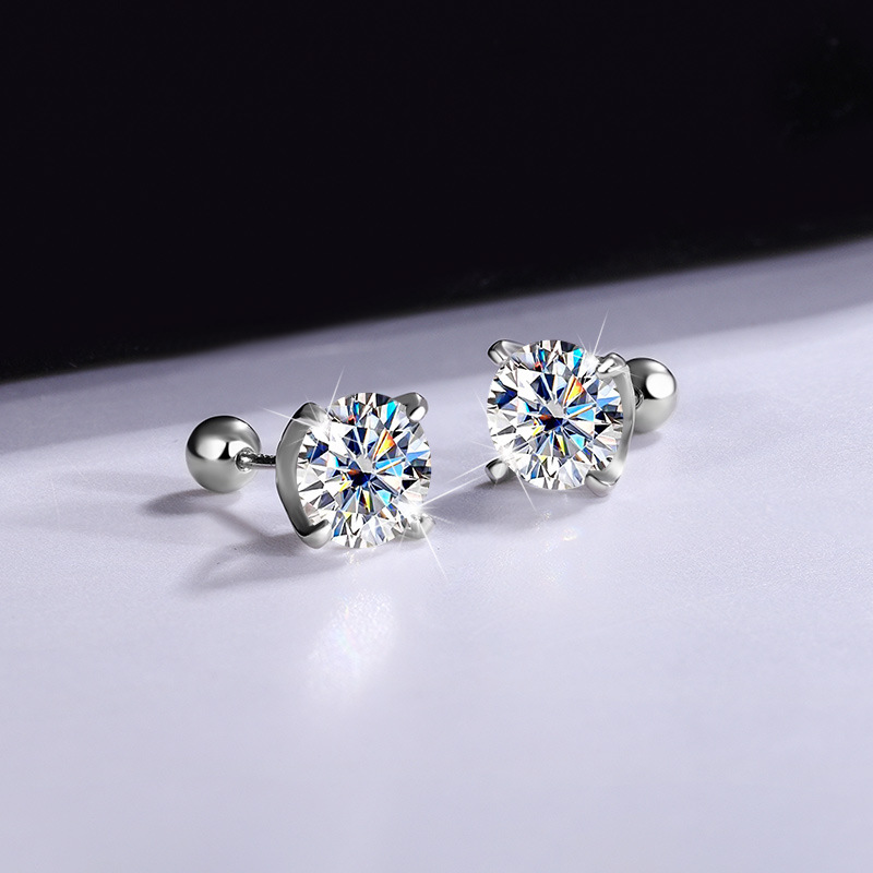 1/2 Carat Moissanite Stud Earr - Diamond Stud Earrings review and price