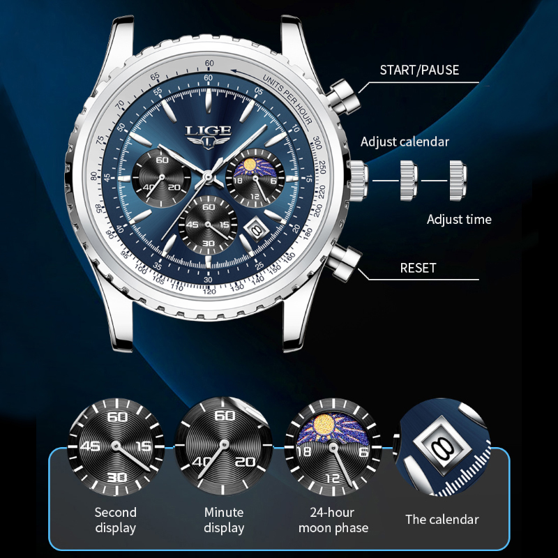 LIGE Brand Luxury Quartz Man W - Jewelry Inspired Watches review and price