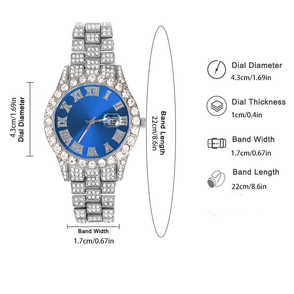 3pcs Hip-hop Watch Jewelry Set - Jewelry Watches Silver review and price