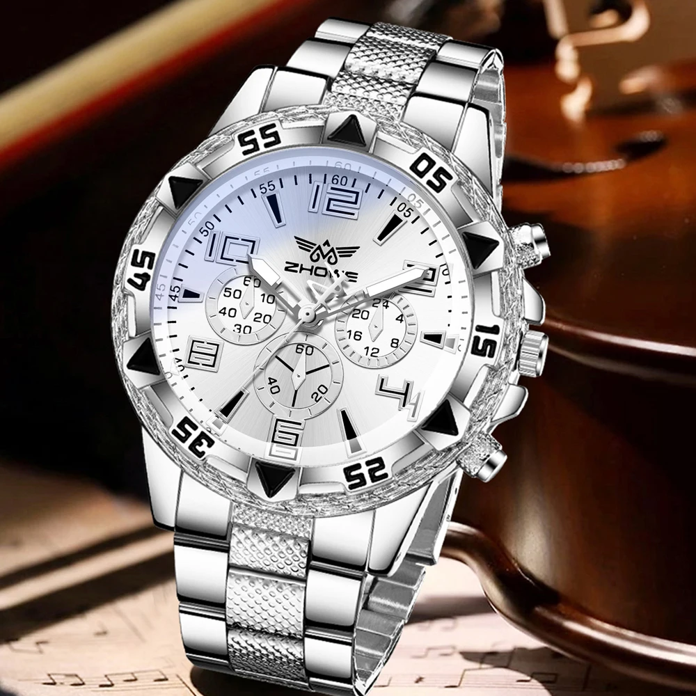 4PCS Silver Men's Fashion Casu - Jewelry Watches Silver review and price