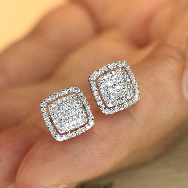 Aazuo Luxury life Jewely 18K W - Diamond Stud Earrings review and price
