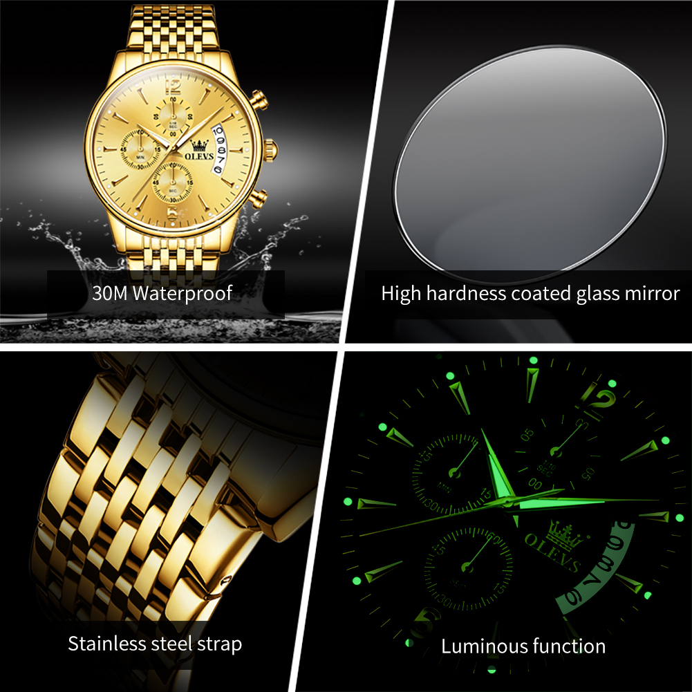 OLEVS Brand Luxury Gold Quartz - Jewelry Inspired Watches review and price