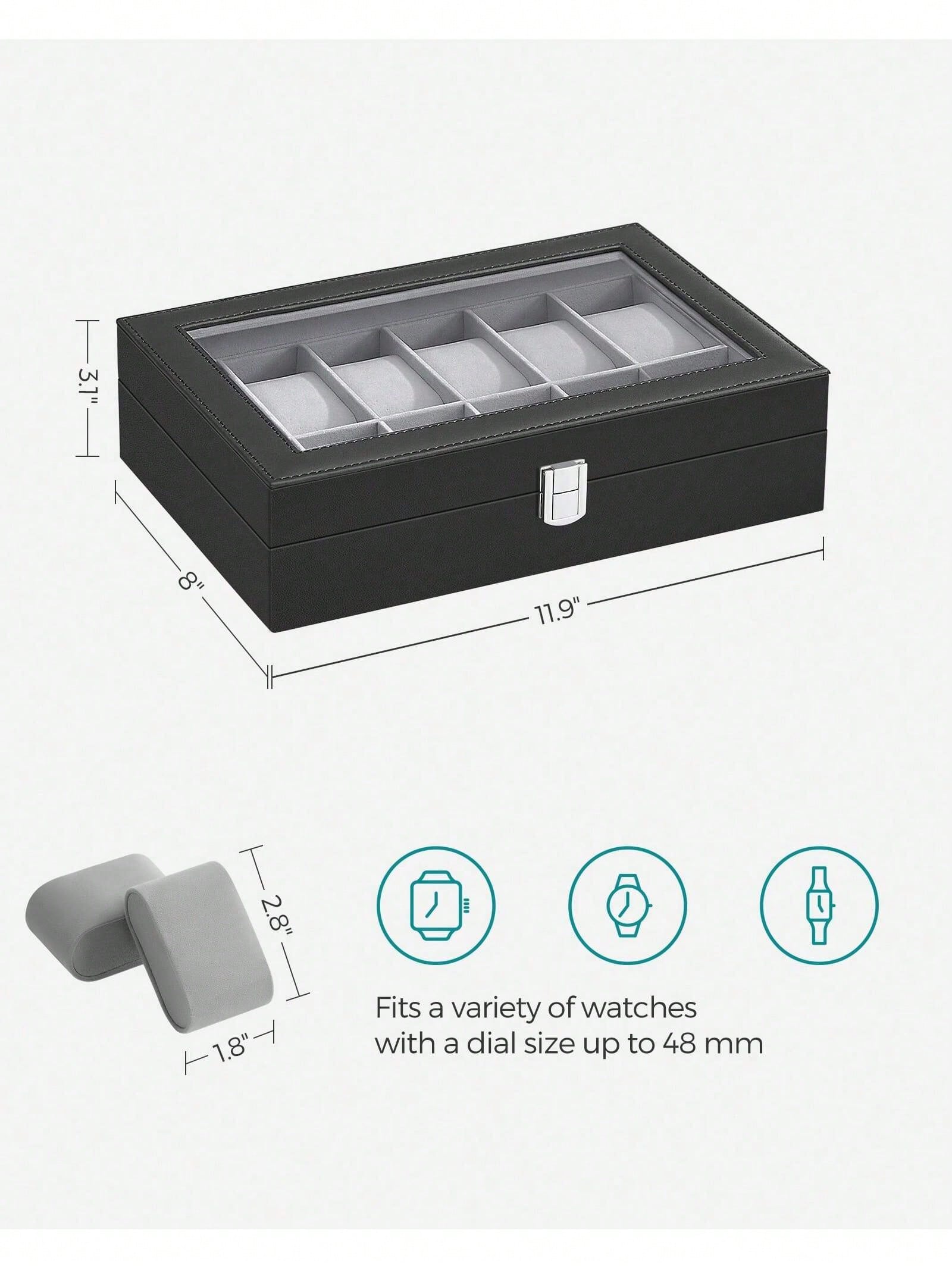 12-Slot Lockable Watch Box wit - Jewelry Organizer Watches review and price
