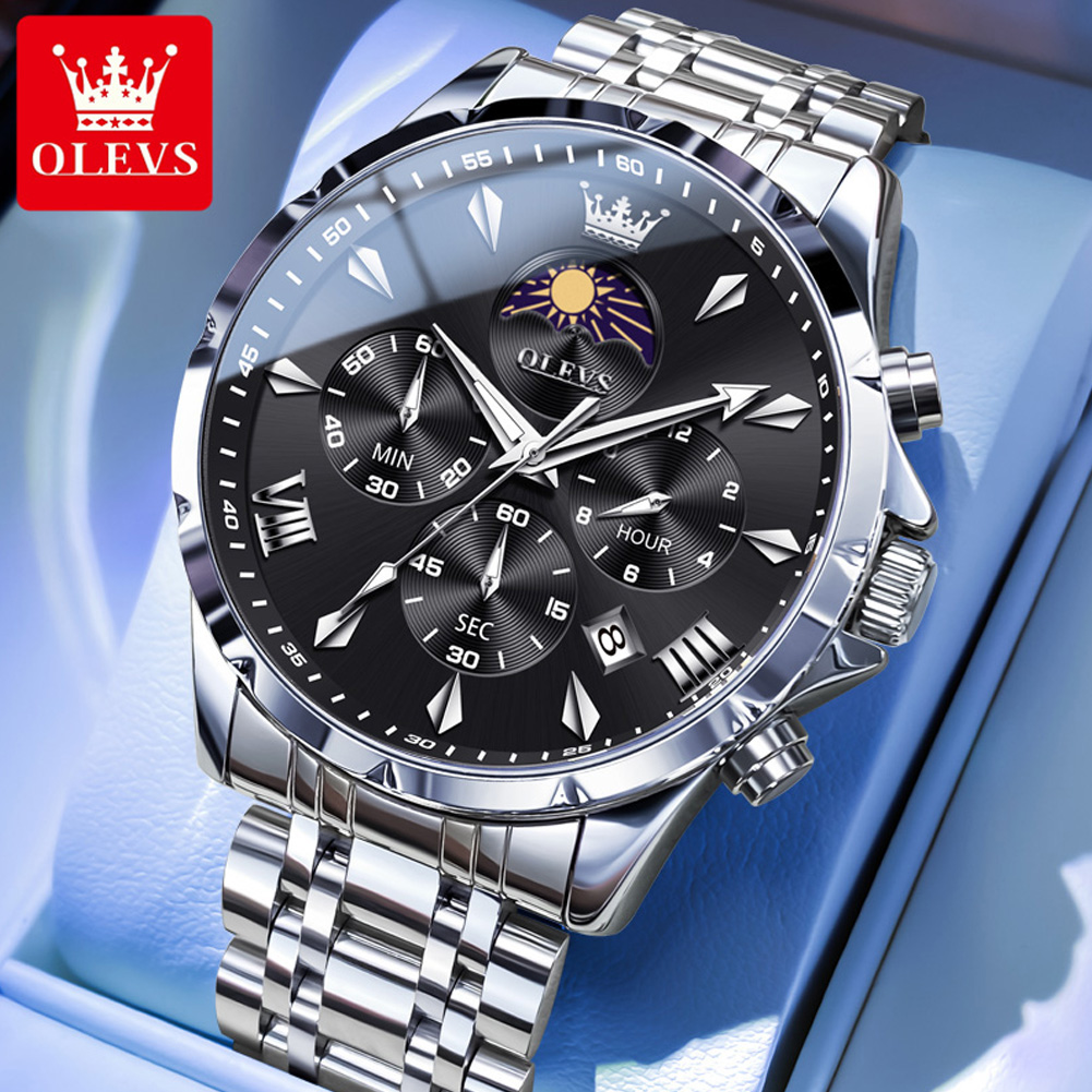 OLEVS 3653 Brand Moon Phase Ca - Jewelry Inspired Watches review and price
