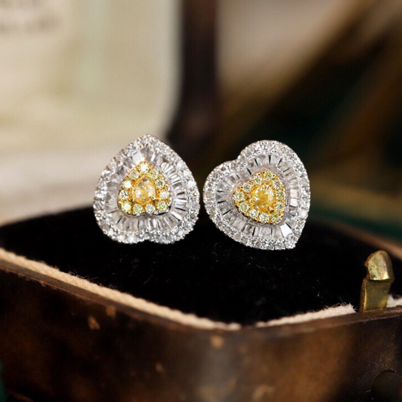 Aazuo Real 18K Solid White Gol - Diamond Stud Earrings review and price