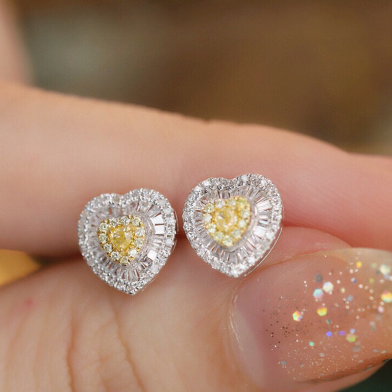 Aazuo Real 18K Solid White Gol - Diamond Stud Earrings review and price