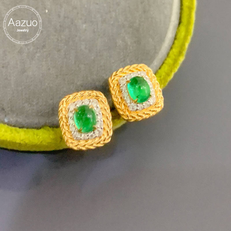 Aazuo Real 18K Yellow Gold Nat - Diamond Stud Earrings review and price