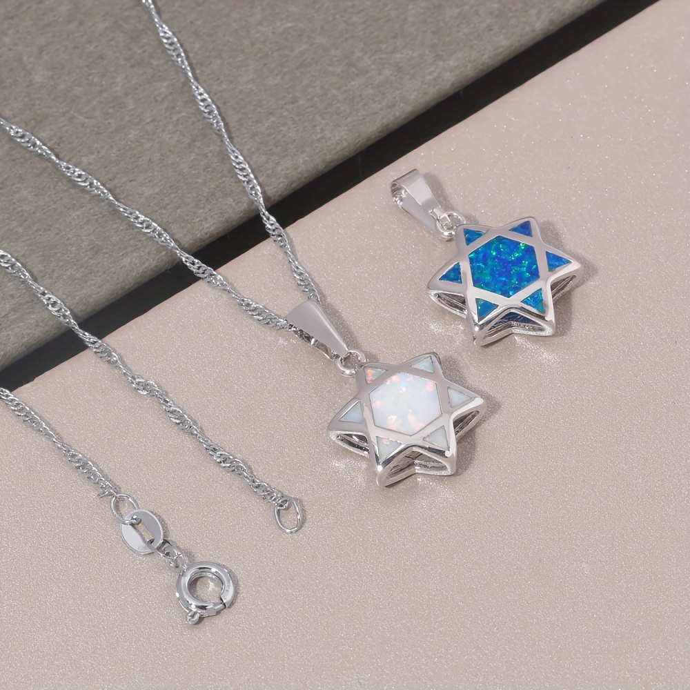Star of David Opal Pendant Nec - Jewelry & Watches Spółka Z Ograniczoną Odpowiedzialnością review and price