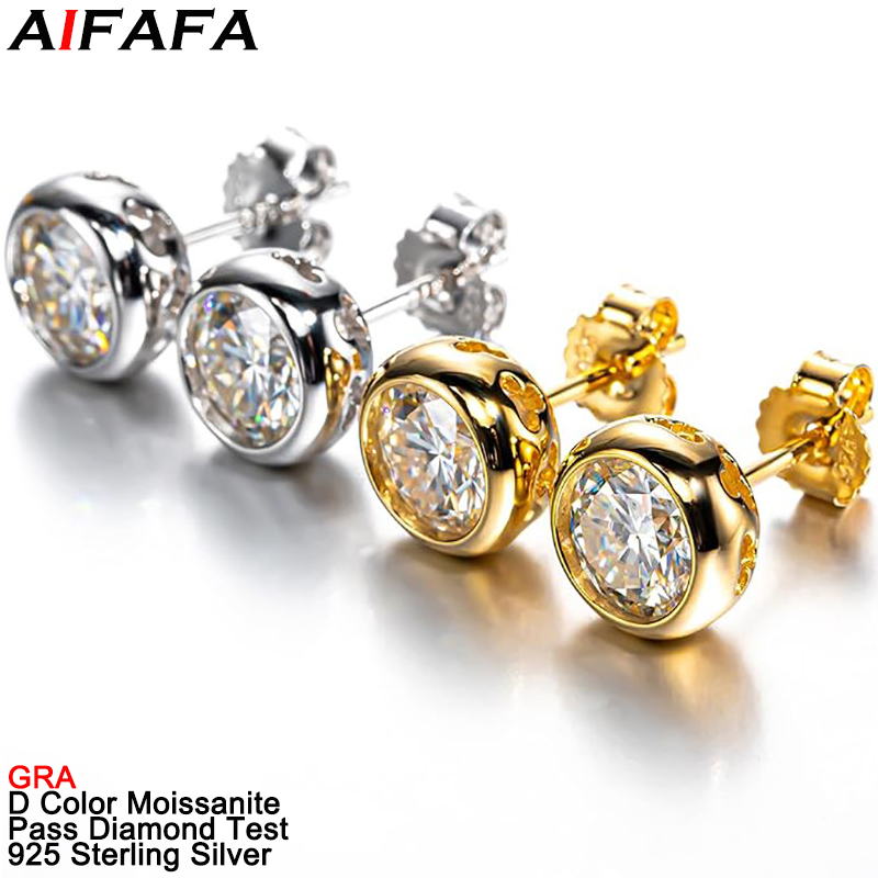 Real D Color Moissanite Diamon - Diamond Stud Earrings review and price