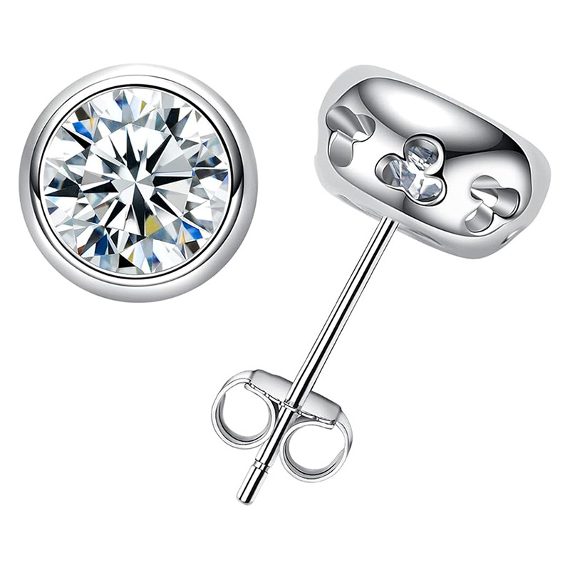 Real D Color Moissanite Diamon - Diamond Stud Earrings review and price