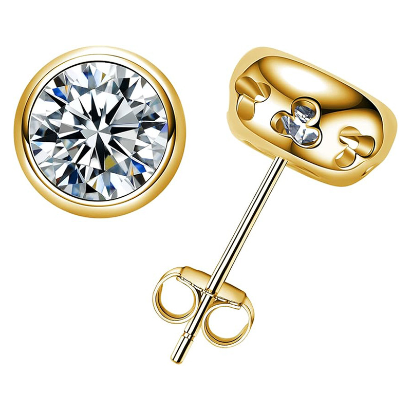 Real D Color Moissanite Diamon - Diamond Stud Earrings review and price