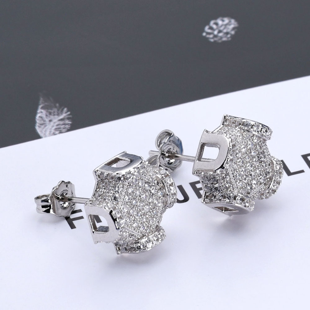 ESKEEM Fine Jewelry 12mm Iced  - Diamond Stud Earrings review and price