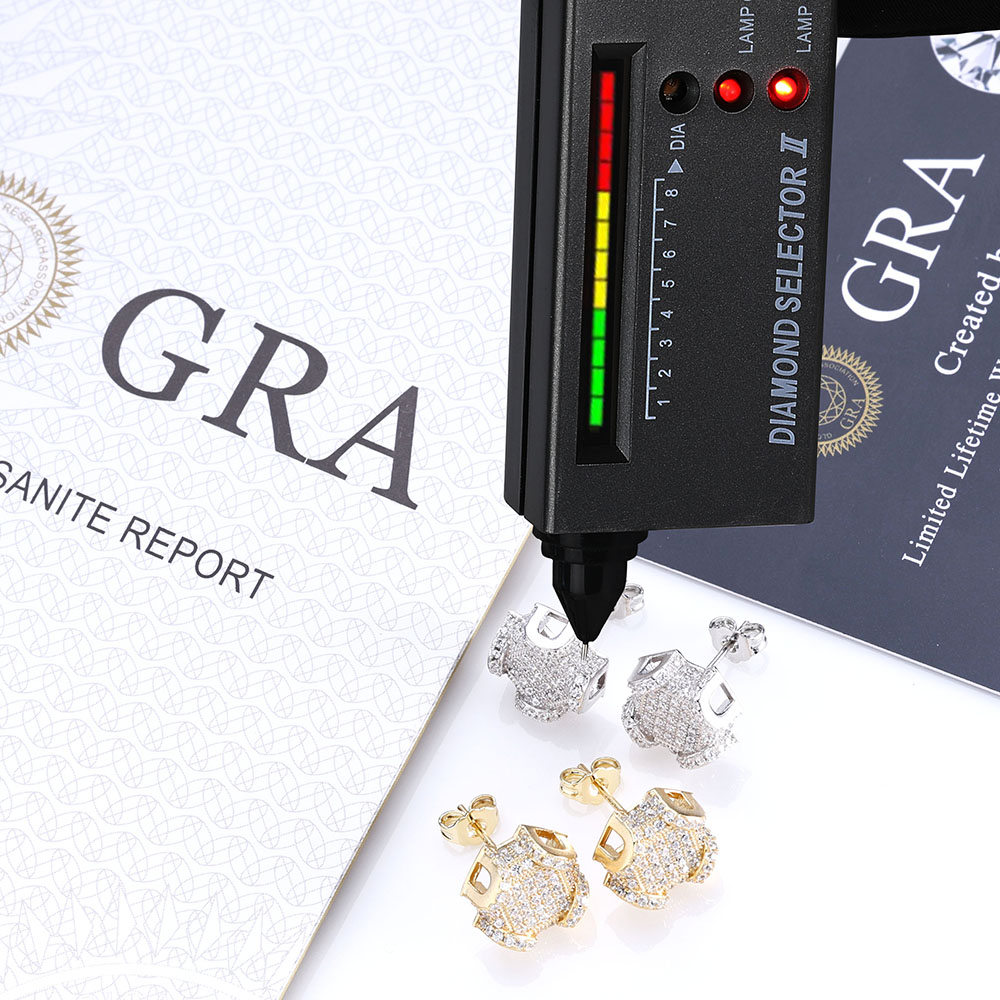ESKEEM Fine Jewelry 12mm Iced  - Diamond Stud Earrings review and price